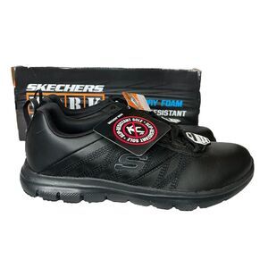 New Skechers Womens Shoes Skechers Black Work Relaxed Fit Ghenter Follans Sr Sne